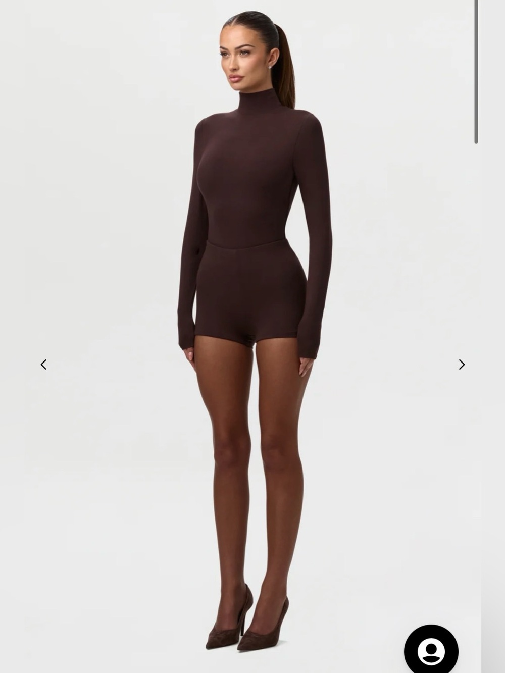 Naked Wardrobe Butter Contour Hot Shorts Dark Chocolate SZ XS. NWT. $48 retail.